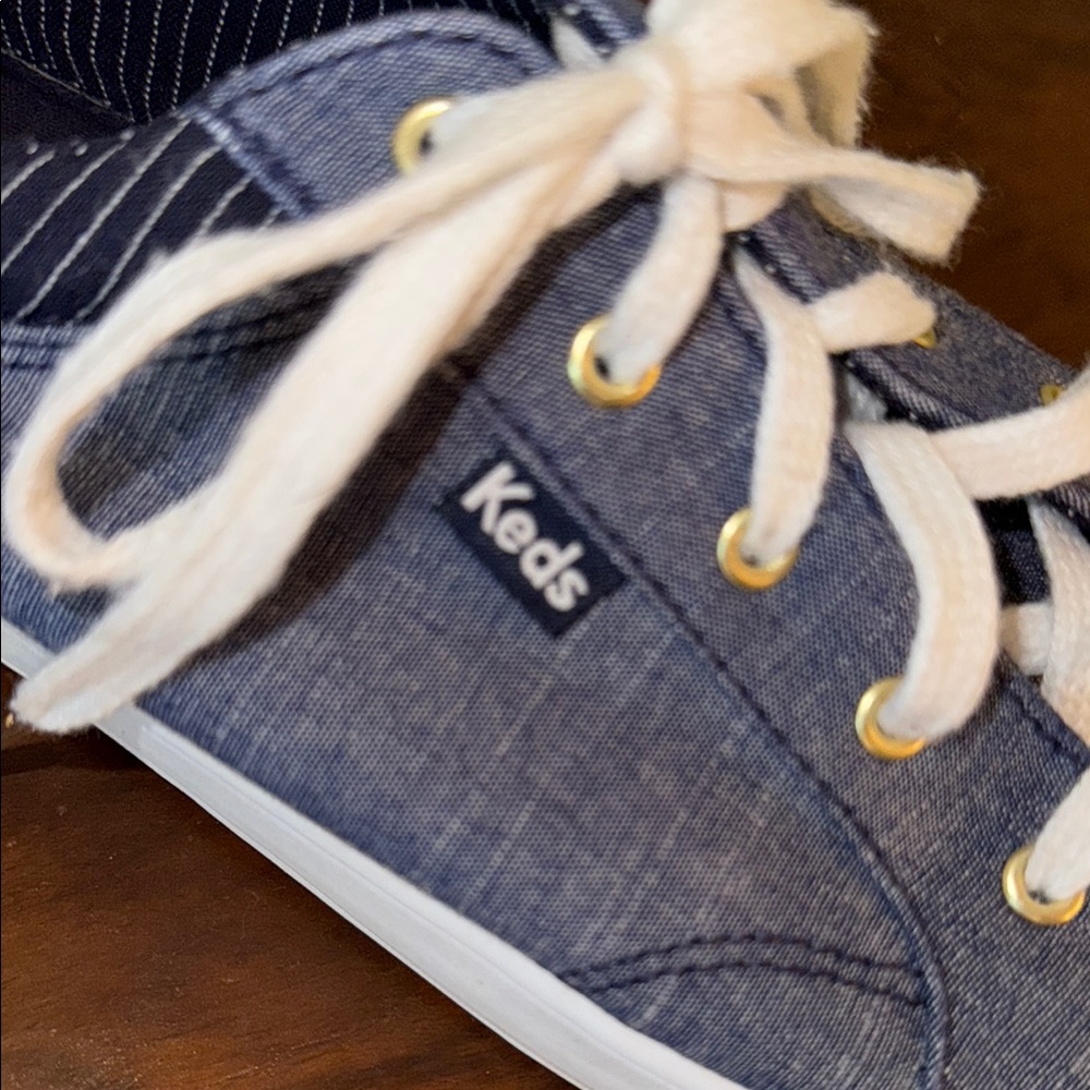 Keds Denim Sneakers with White Laces - Picture 2 of 4